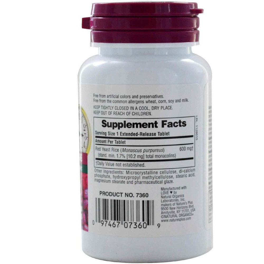 Червоний дріжджовий рис Nature's Plus Red Yeast Rice 600 мг 30 таблеток Київ - фото 2