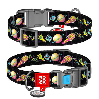 Ошейник для животных WAUDOG Nylon с QR паспортом "Рик и Морти 3" пластиковый фастекс XL (4504-0282) Винница - изображение 1