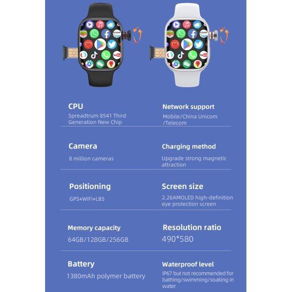 Годинник розумний наручний Smart Sim CD99 з GPS Чорний Київ - фото 5