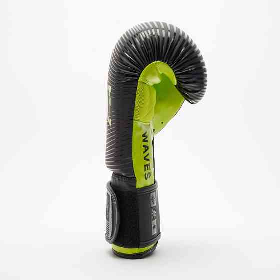 Боксерські рукавиці Leone GN313 WAVES Black 12 унцій (капу в комплекті) Кам'янське