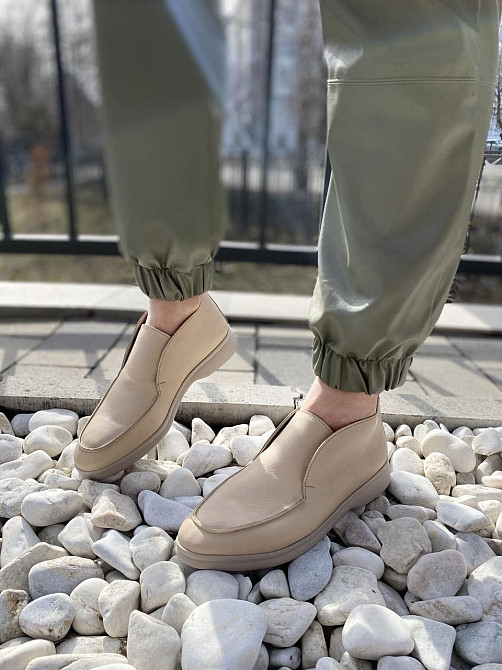 Черевики жіночі RONE бежеві натуральна шкіра висота 8см розмір 39 (4326) Коломыя - изображение 2