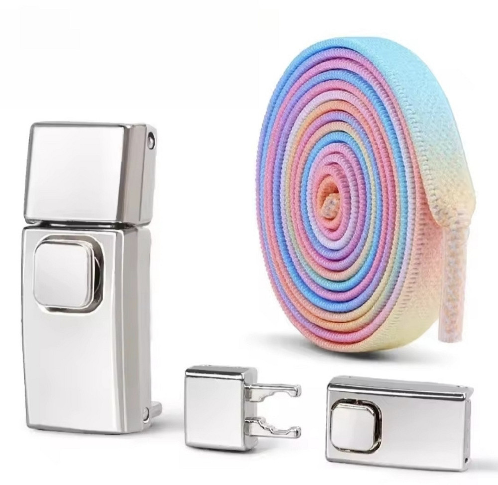 Эластичные шнурки без завязок с металлическими застежками Разноцветный Смела - изображение 1