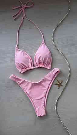 Жіночий стильний трендовий купальник зі щільного мікродайвінг Рожевий, 46 Одеса