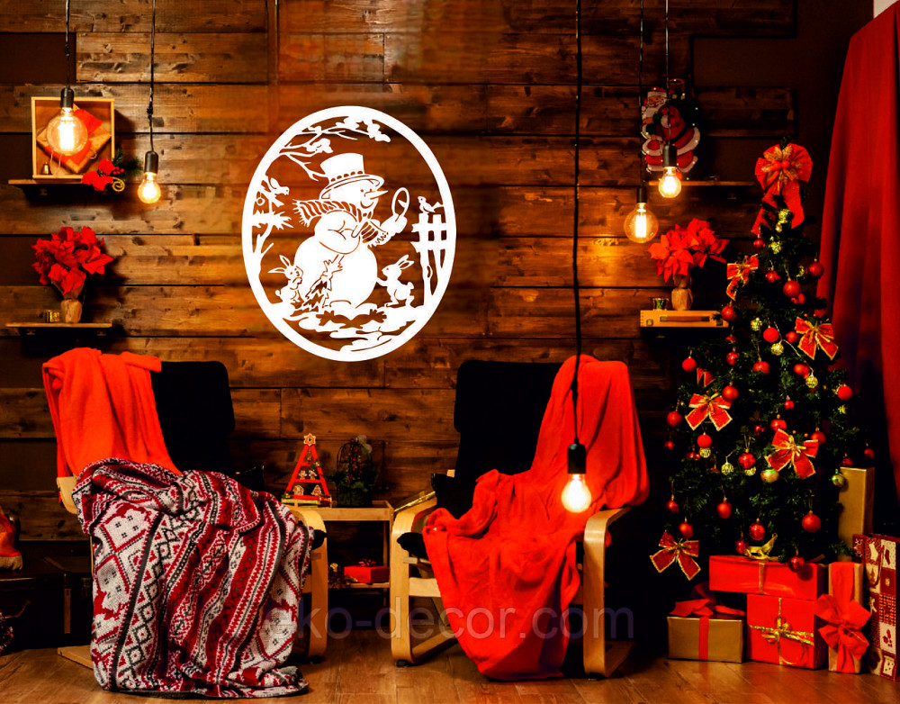 Декоративне настінне Панно «Сніговик», Декор на стену Київ - фото 4