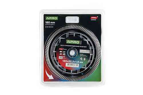 Диск алмазний для бетону Кераміка Швидкий Різ 180х1.8х22.22мм 22-24% APRO PRO Рівне