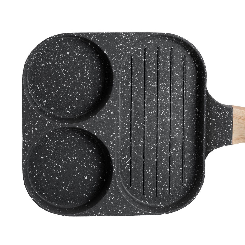 Сковорода квадратна порційна на 3 секції з антипригарним покриттям для всіх плит сіра HP39571C Коломия - фото 5