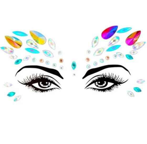 Стрази для обличчя для вечірок one size різнобарвний Київ