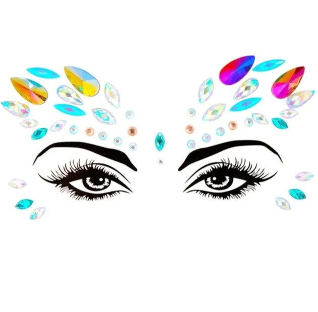 Стрази для обличчя для вечірок one size різнобарвний Київ - фото 1