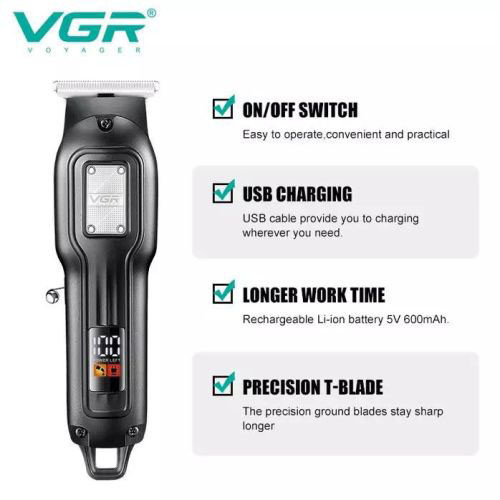 Домашня машинка акумуляторна для стрижки волосся VGR, Машинка для різних стрижок акумуляторна ZC-69 Львів - фото 12