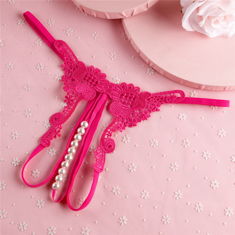 Трусики з бусинками та квітковим принтом one size малиновий Київ - фото 8