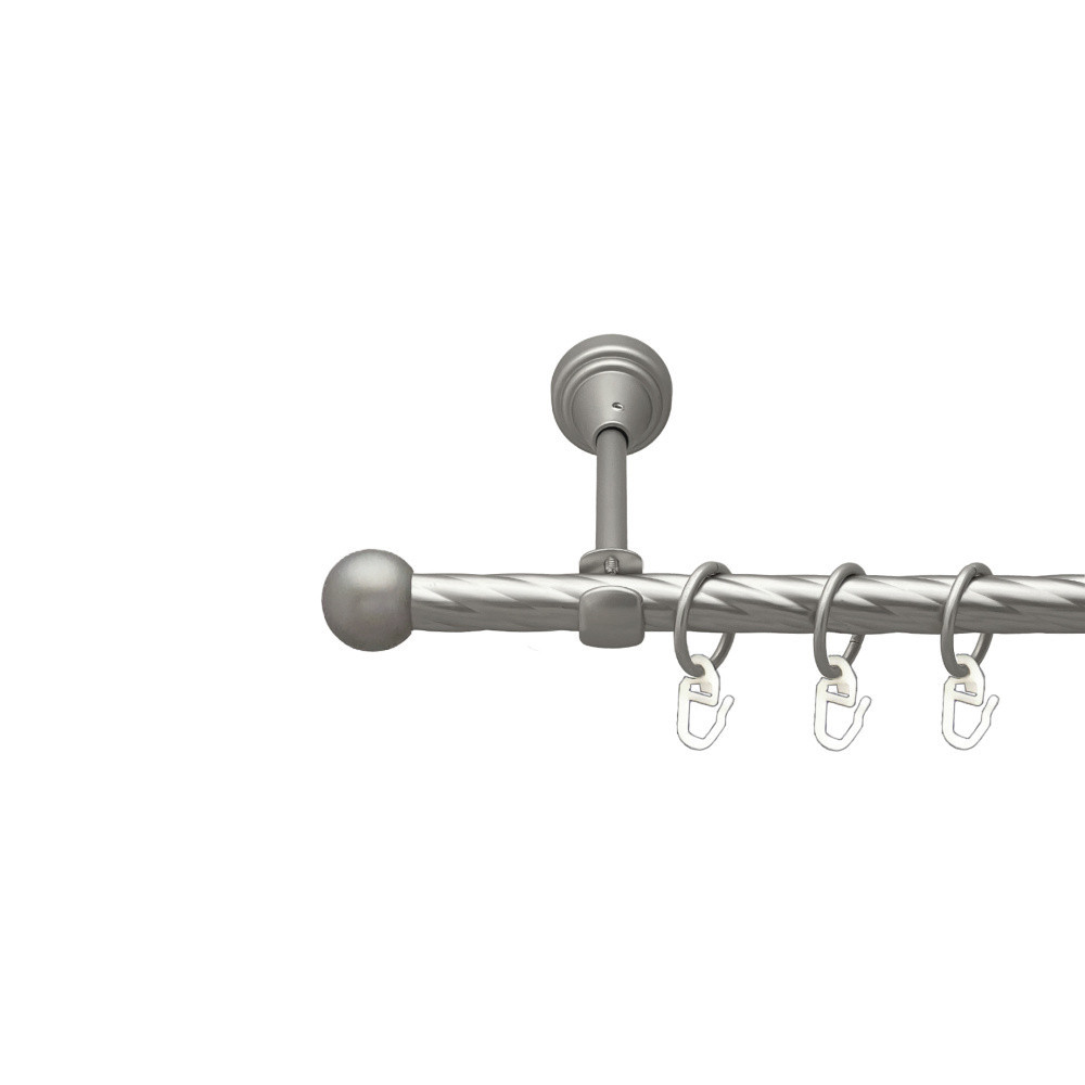 Карниз Orvit Куля Болонь металевий однорядний відкритий скручена труба кільце металеве Сатин 16 мм 300 см Львов - изображение 1