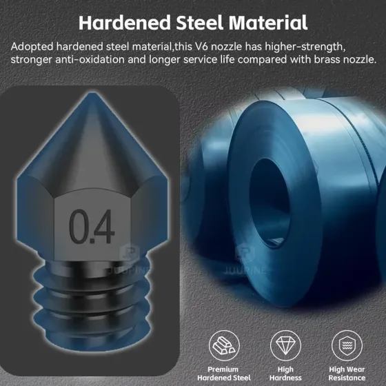 Сопло MK8 із загартованої сталі 0,4 мм (JUUPINE) Київ