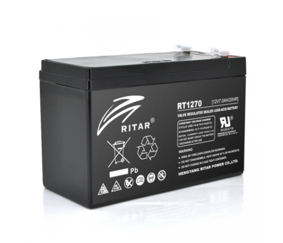 Аккумуляторная батарея AGM RITAR RT1270B, Black Case, 12V 7.0Ah ( 151 х 65 х 94 (100) ) Q10 Полтава
