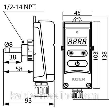 Термостат електричний занурювальний KOER KR.1353Е (0…+90*C) Харків