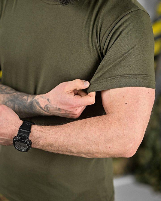 Футболка хлопковая олива (хорошее качество)  ЖН4293 Одесса - изображение 4