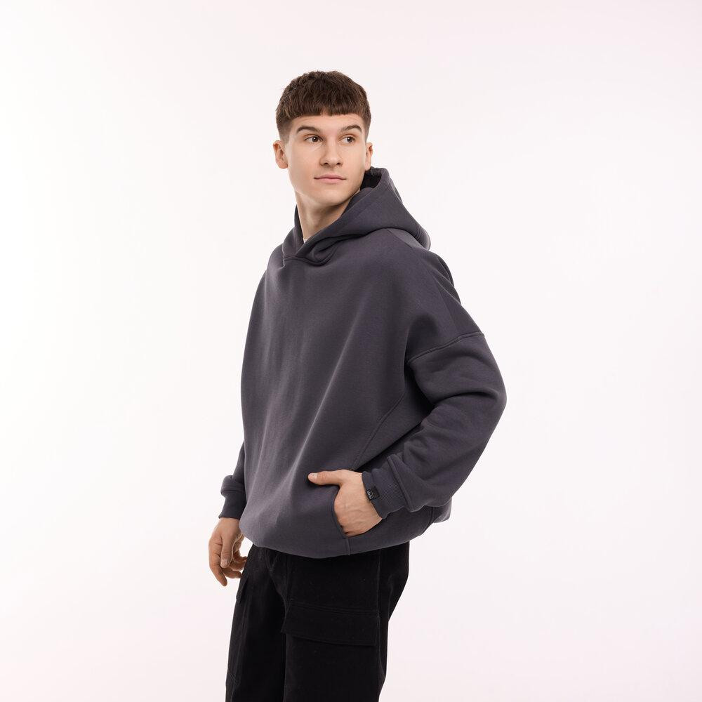 Графітове худи оверсайз для мужчин Pobedov Urbanist. Худи большого размера зимнее Киев - изображение 7