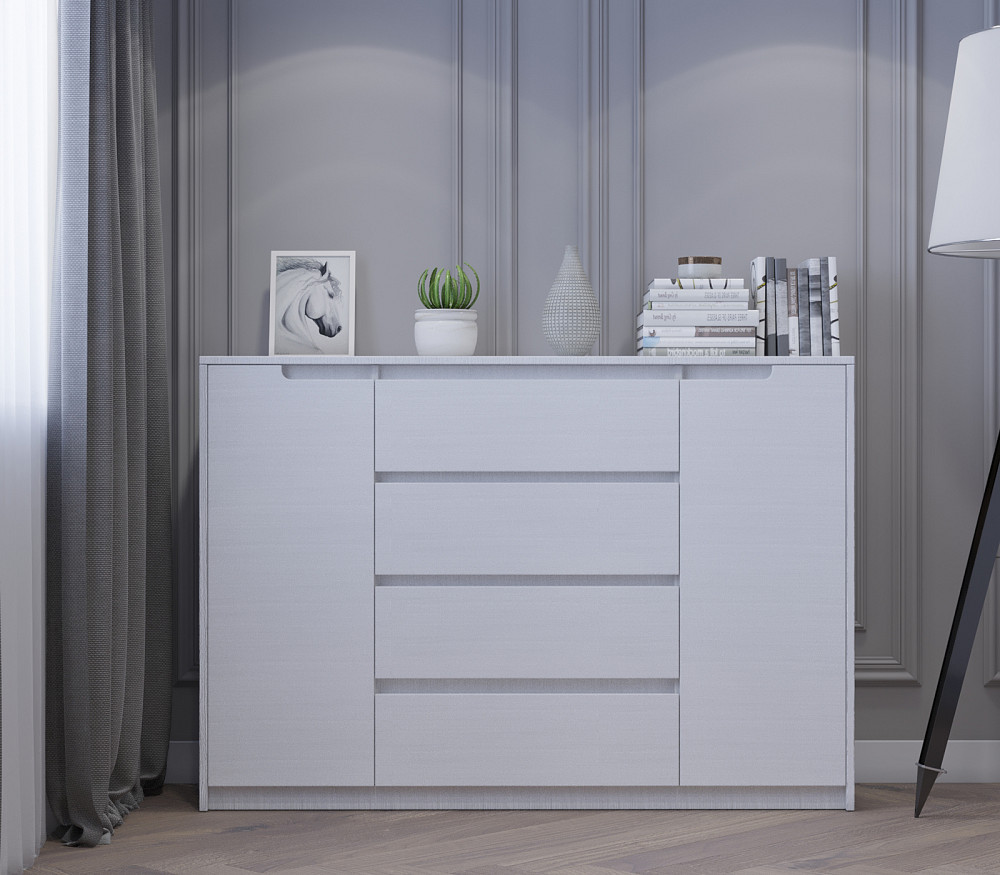 Великий комод для дому Еверест Мікс-3 (телескопи) 140х38х97 німфея альба (білий) (DTM-2467) Дніпро - фото 3