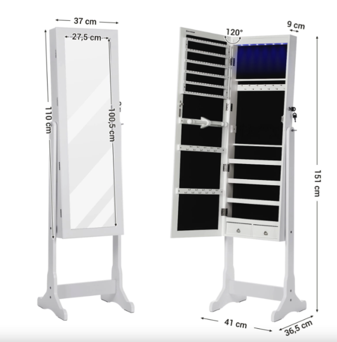 Підлогове дзеркало-шафа Leobert Insignia з підсвіткою білий Київ - фото 7