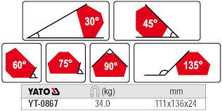 Магнітна струбцина для зварювання 111х136х24 YATO YT-0867 Коломия - фото 3