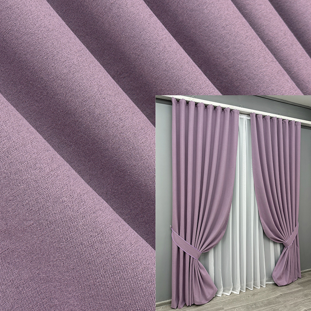 Комплект готових штор VR-Textil Блекаут двосторонній ASHEN NIGHT № 1844ш Бузковий  200х290 см 2 шт (32-210) Київ - фото 1