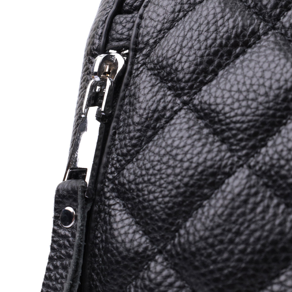 Трендовая сумка для женщин в ромбы из натуральной кожи Vintage 22667 Черная Киев - изображение 8