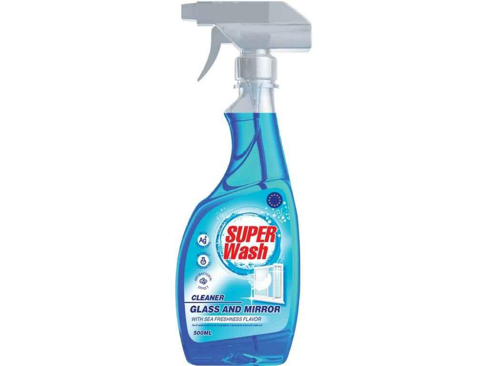Засiб для миття скла та дзеркал 500мл тригер Морська свіжість ТМ SUPER Wash Solmir Київ - фото 1