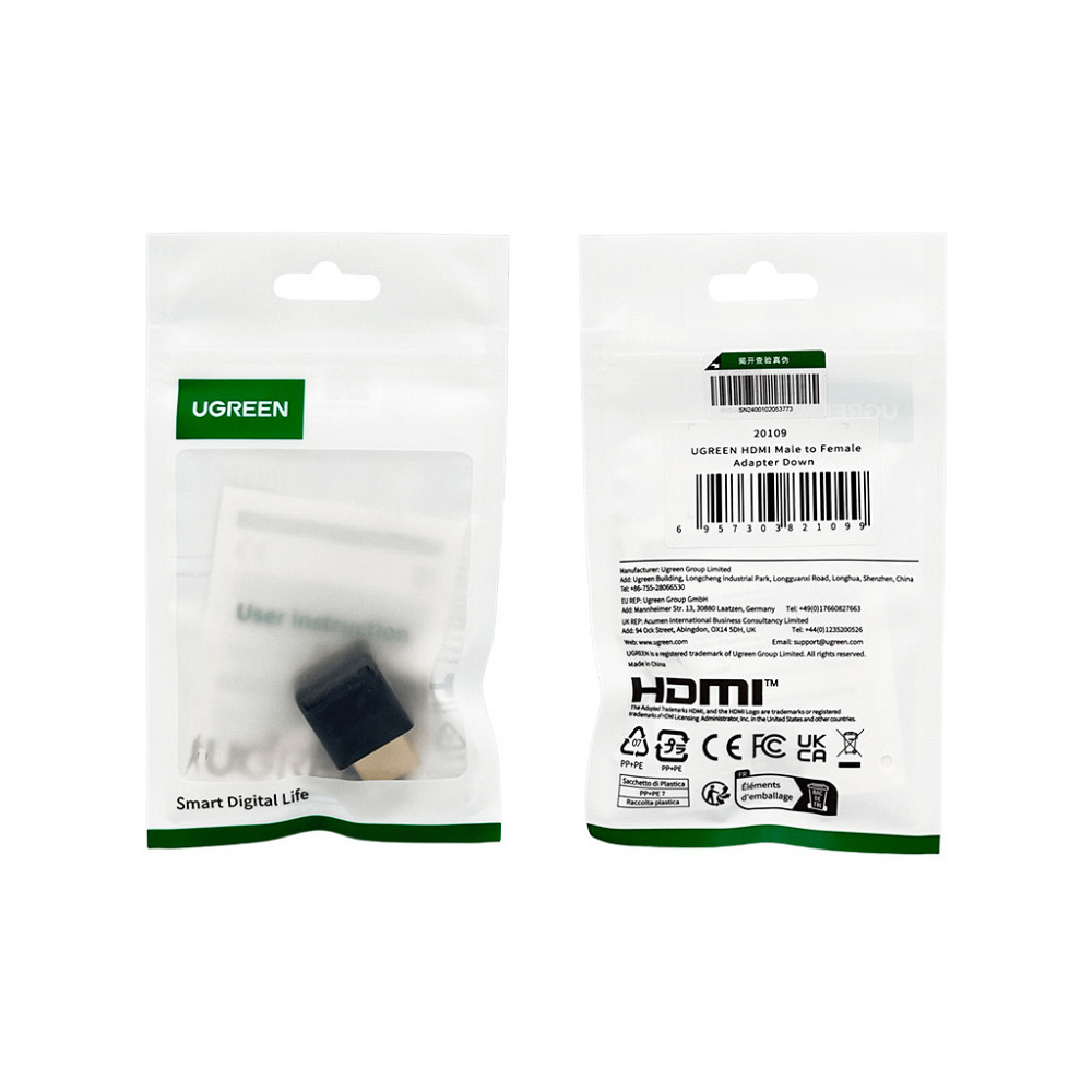 Адаптер UGREEN HDMI 4K Adapter Male to Female Down-angled Киев - изображение 2