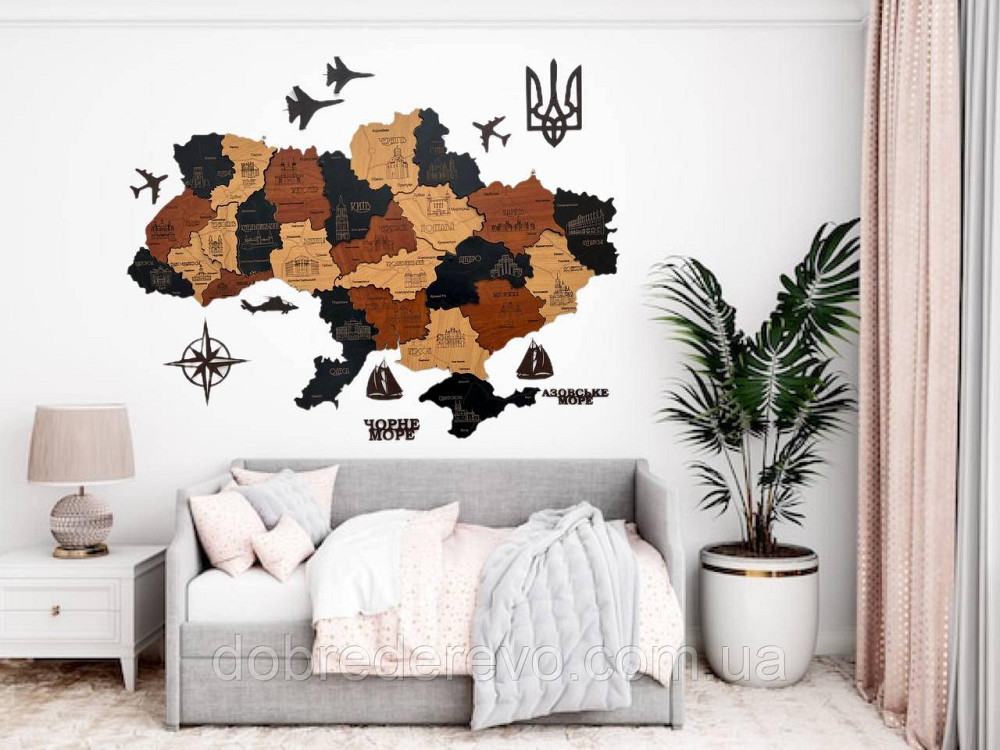 Дерев'яна карта України "Бандерывська" 100х70 Вижниця - фото 6