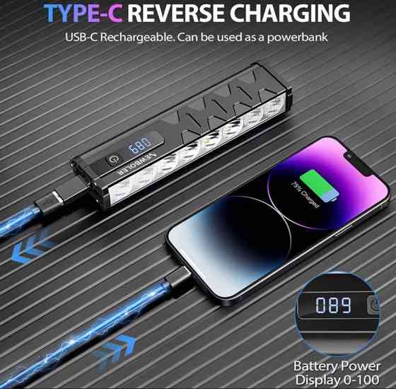 Супер Яркая велосипедная фара фара 8 LED 10000mAh Одесса