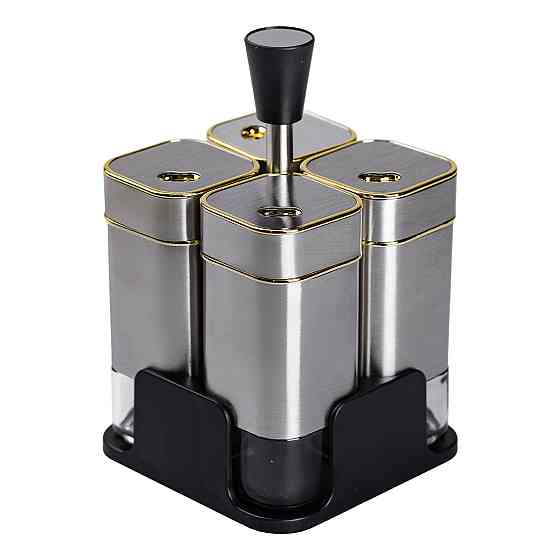 Набір ємностей для спецій 4 шт на підставці 120 мл Хром HP-1318 Коломия