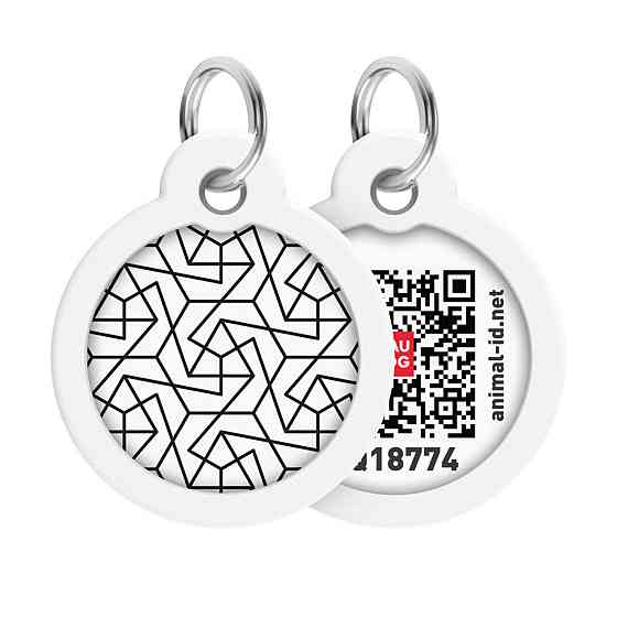 Адресник для собак и кошек металлический WAUDOG Smart ID с QR паспортом, рисунок 
