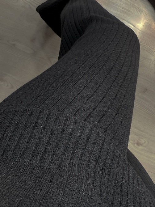 Костюм женский Accorddream 8703-28108 свитер с брюками в рубчик вязаный оверсайз, черный, one size Киев - изображение 5