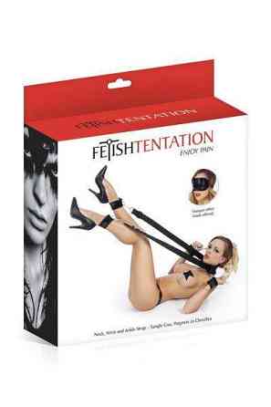 Фіксатори для ніг і рук Fetish Tentation Neck, Wrist and Ankle Strap з маскою на очі Sex Aura Київ