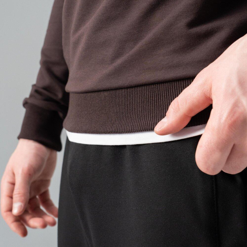 Свитшот мужской однотонный шоколадный Pobedov 001 Киев - изображение 12