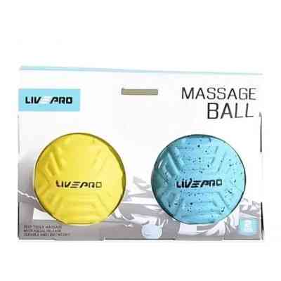 Масажний м&apos;яч LivePro Massage Ball LP8507 блакитний/жовтий Уні 6.8см (6951376104042) Вінниця