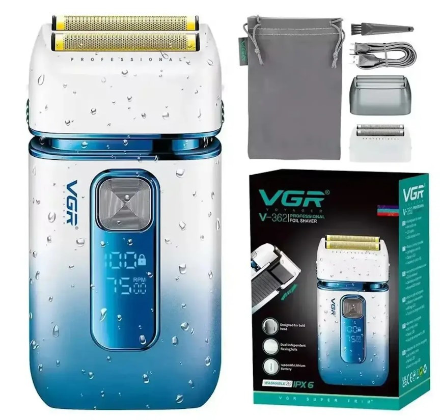 Машинка для стриження акумуляторна VGR V-362 9559, біло-синя Вінниця - фото 1