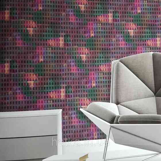 Шпалери флізелінові Decoprint Essentials EE22562 геометричні фігури абстракція 3д рожеві зелені жовті Київ