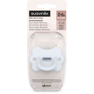 Пустушка Suavinex Colour Essence фізіологічна у формі метелика, 0-6 місяців, блакитна (308912) Вінниця