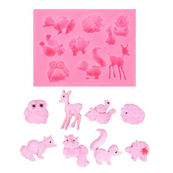 Молд силиконовый Животные 82 на 61 мм розовый Киев