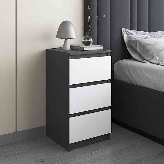 Тумба прикроватная VAYS, в спальню, современная, 3 ящика, без ручек R-30 Львов