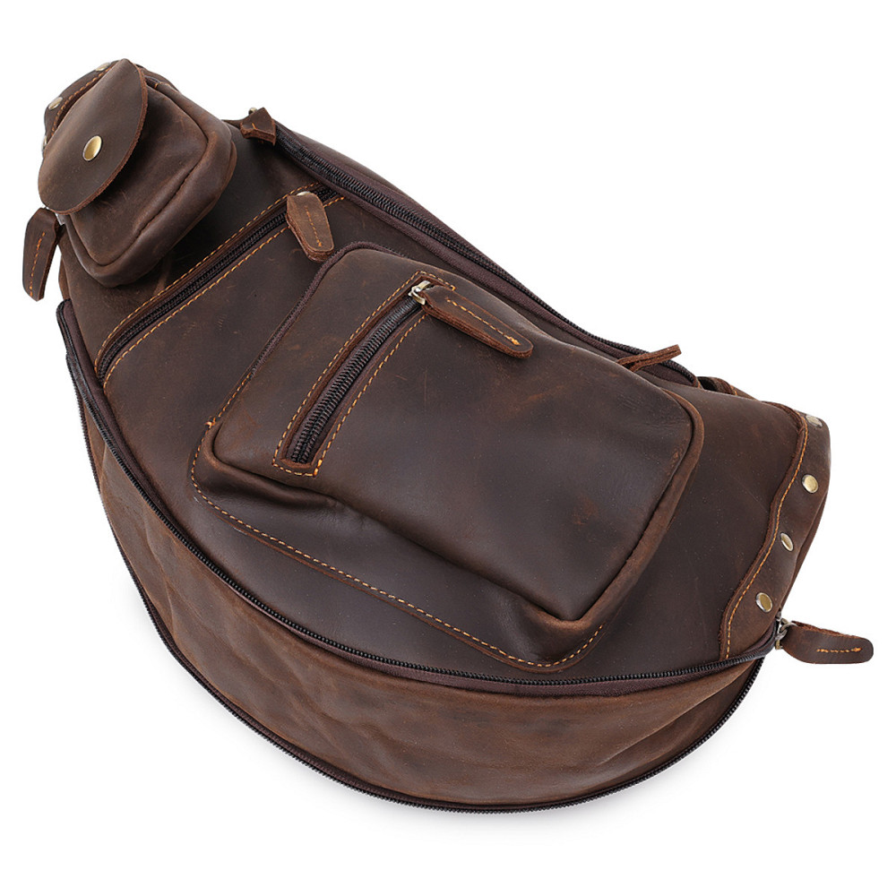 Шкіряна чоловіча вінтажна сумка через плече Vintage 20373 Коричневий Київ - фото 10