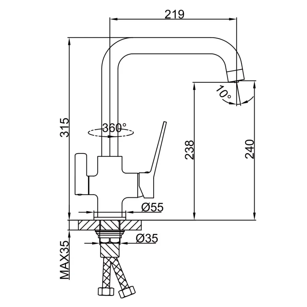 Смеситель для кухни под фильтр Frap F4362 на две воды, черный Киев - изображение 3