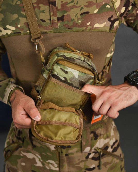 СУМКА ТАКТИЧЕСКАЯ МНОГОЦЕЛЕВАЯ ЧЕРЕЗ ПЛЕЧО SILVER KNIGHT мультикам  РА4985 Одеса - фото 2