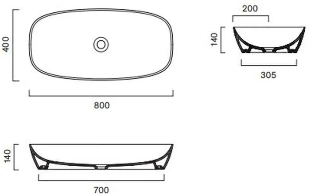 Раковина  Catalano Alvea 80x40 0622800031 Киев - изображение 1
