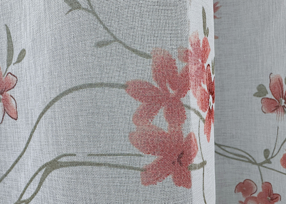 Тюль VR-Textil 1534т Flora Батист Белый с красно-коричневым 300х270 см (42-0445) Киев - изображение 5