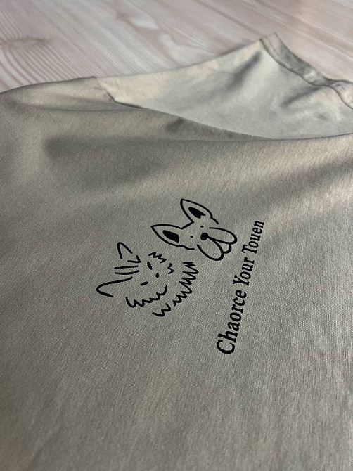 Футболка женская A-N 2358 оверсайз с рисунком животных на спине, хаки, one size Киев - изображение 9