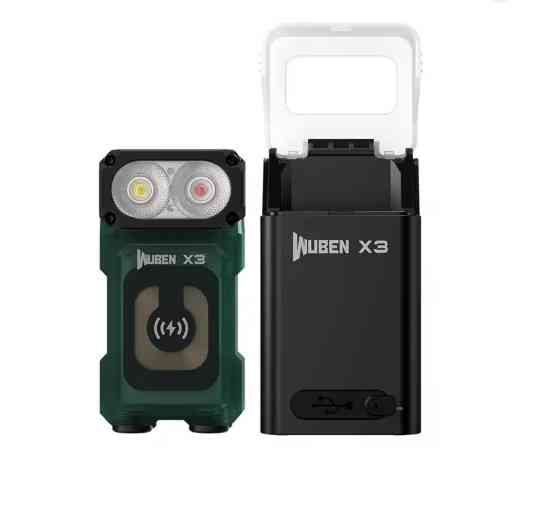 Ліхтар Wuben X3 EDC 700 лм із червоним світлом із бездротовою зарядкою Зелений Вінниця