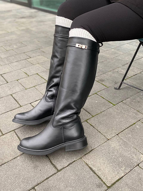 Чоботи жіночі M.KRAFT 9551 чорні (зима євро-хутро, шкіра натуральна) (6171) Коломыя - изображение 1