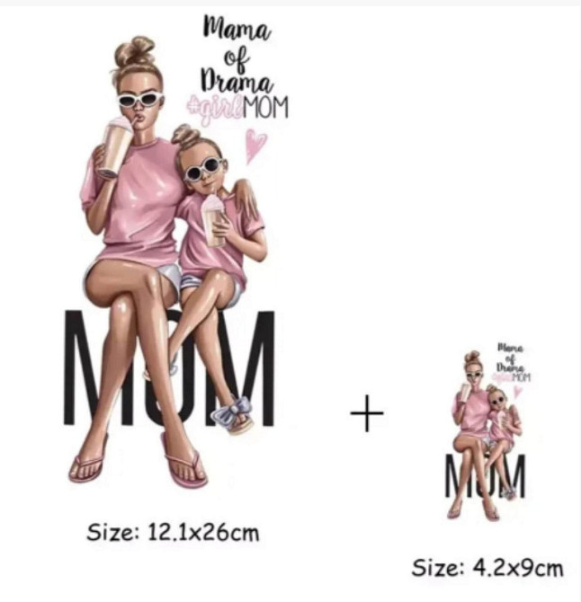 Термонаклейка на футболку парная Мама и дочка Киев - изображение 2