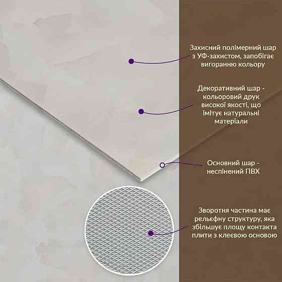 Декоративна ПВХ плита 600х600х3мм (S) SW-00002839 Дніпро